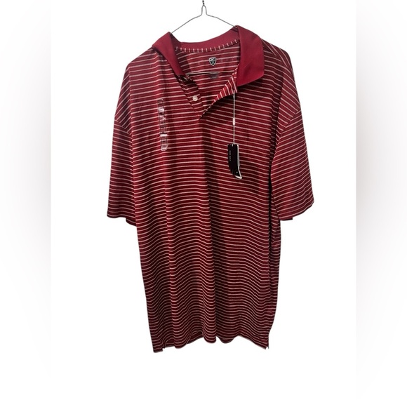 MENS NIKE GOLF DRI FIT BURGUNDY STRIPE POLO SHIRT SIZE xxl NWT - Picture 1 of 5